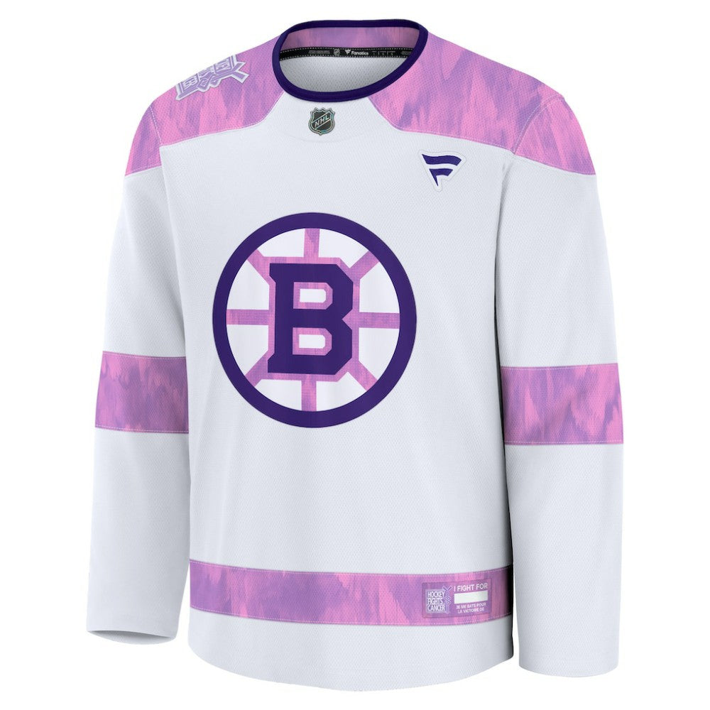 Boston Bruins Fanatics Hockey Fights Cancer Survivor Practice Jersey - White Jerseys