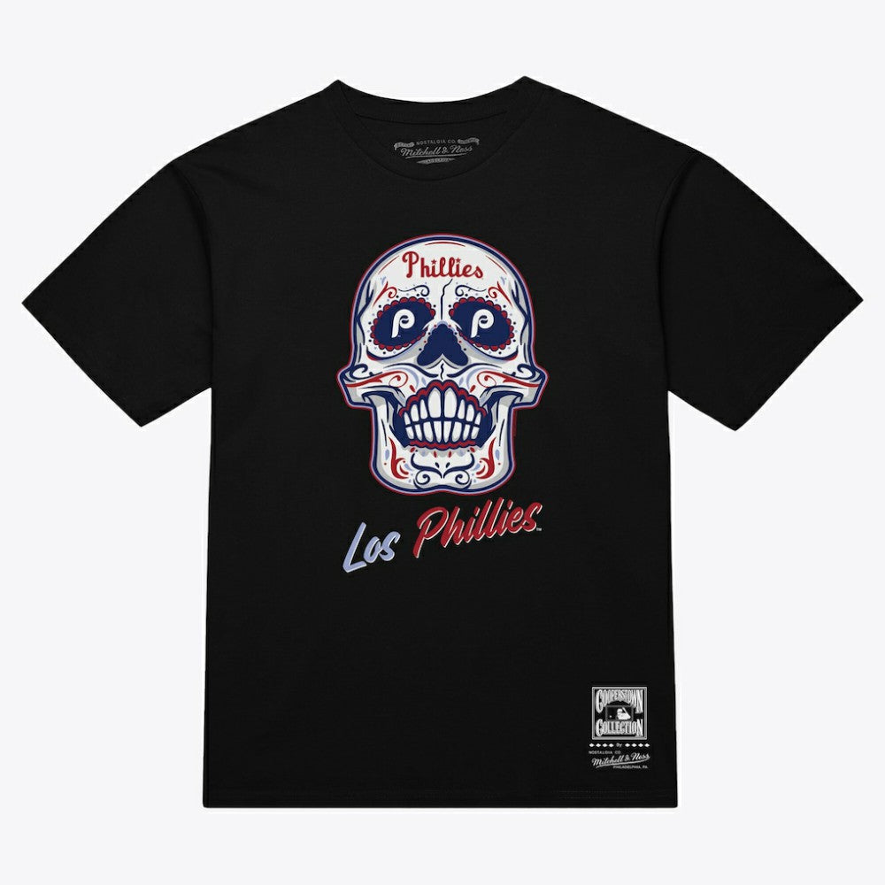 Philadelphia Phillies Women's Sugar Skull Boxy T-Shirt Black
