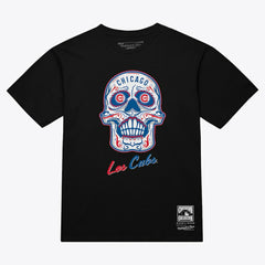 Chicago Cubs Women's Sugar Skull Boxy T-Shirt Black