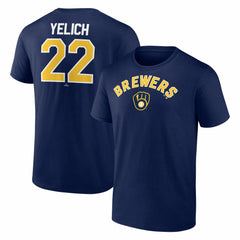 Christian Yelich Milwaukee Brewers Winning Streak Name & Number T-Shirt Navy
