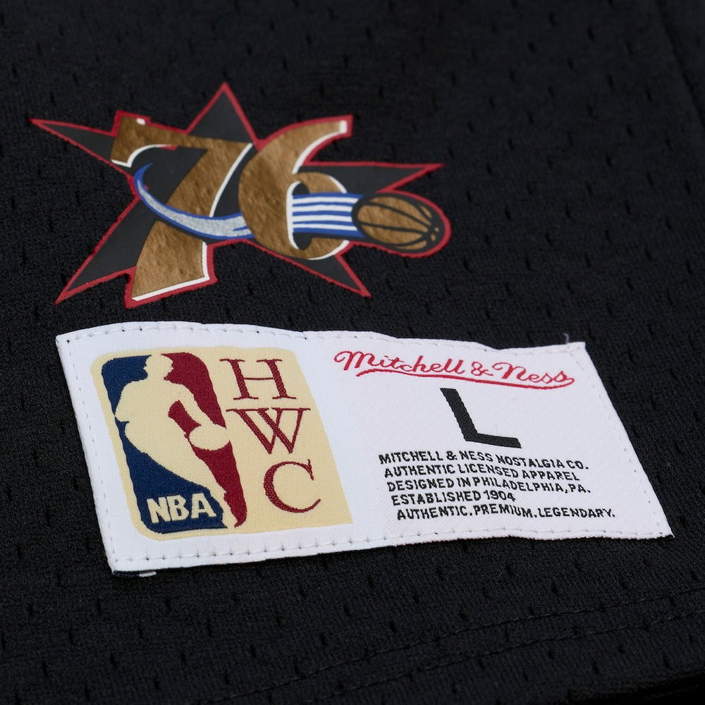 Allen Iverson Philadelphia 76ers Mesh Name & Number Short Sleeve Hoodie - Black outlet