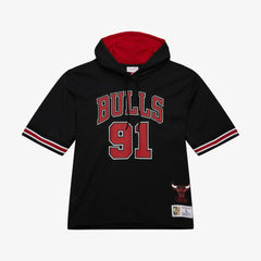 Dennis Rodman Chicago Bulls Mesh Name & Number Short Sleeve Hoodie sale - Black on sale