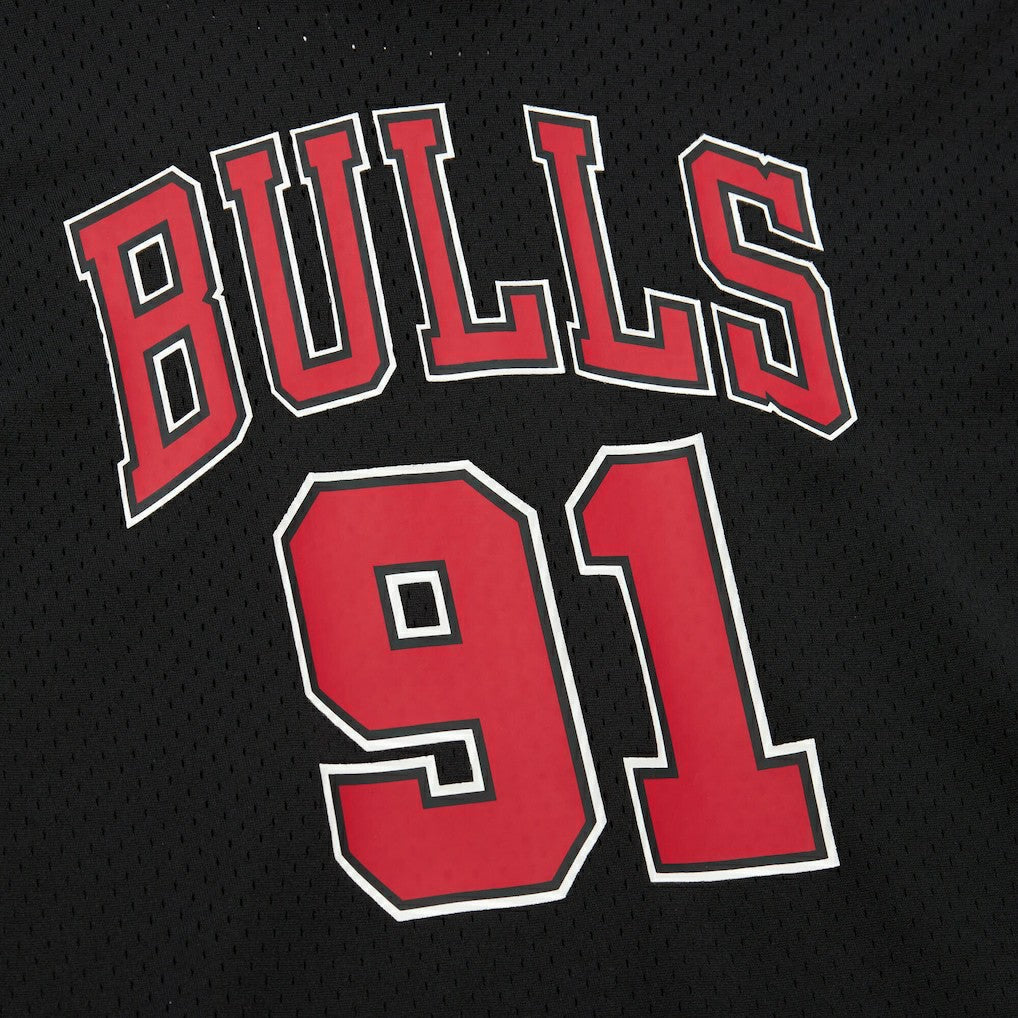 Dennis Rodman Chicago Bulls Mesh Name & Number Short Sleeve Hoodie sale - Black on sale