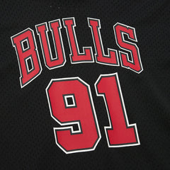 Dennis Rodman Chicago Bulls Mesh Name & Number Short Sleeve Hoodie sale - Black on sale