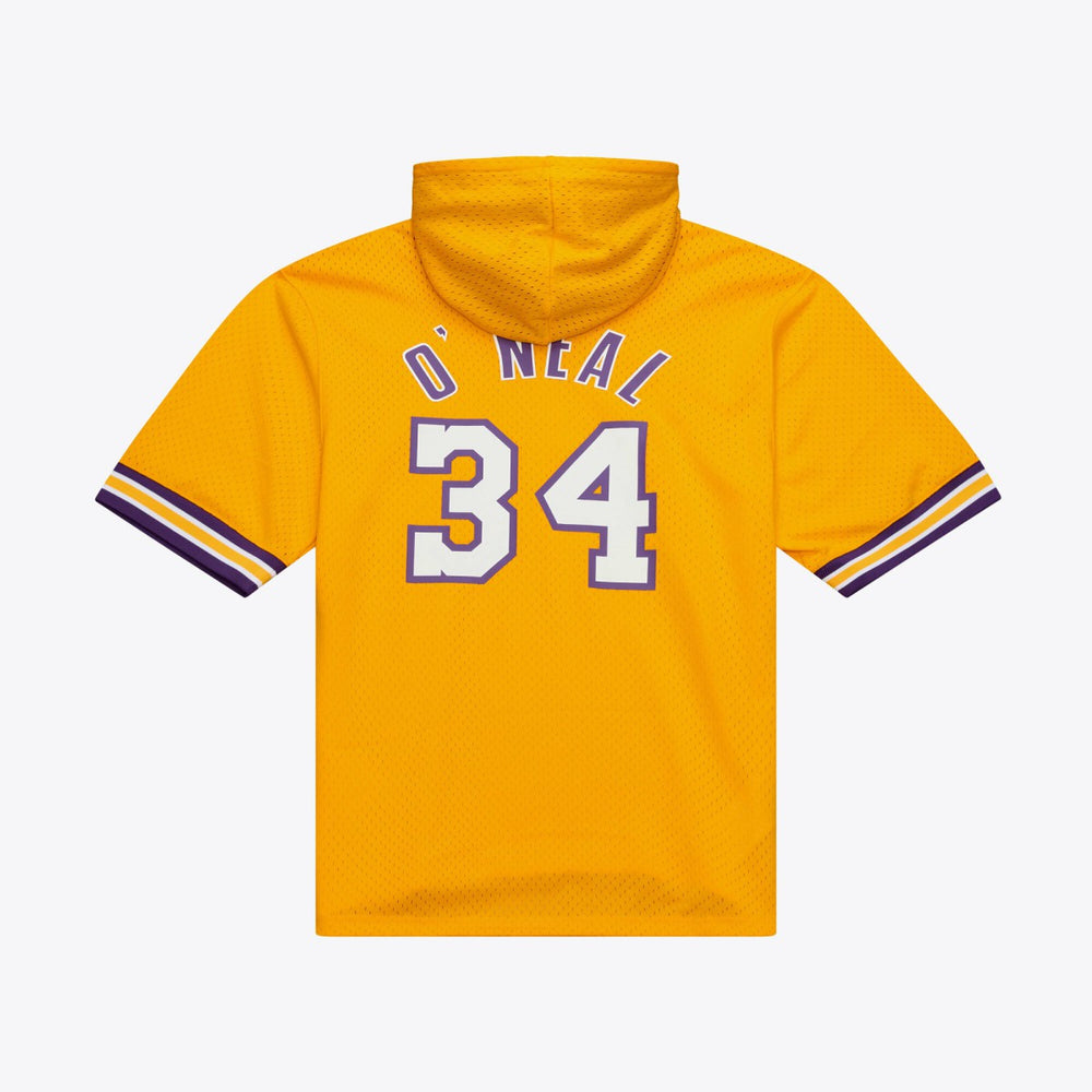 Shaquille O'Neal Los Angeles Lakers Mesh Name & Number Short Sleeve Hoodie - Gold outlet