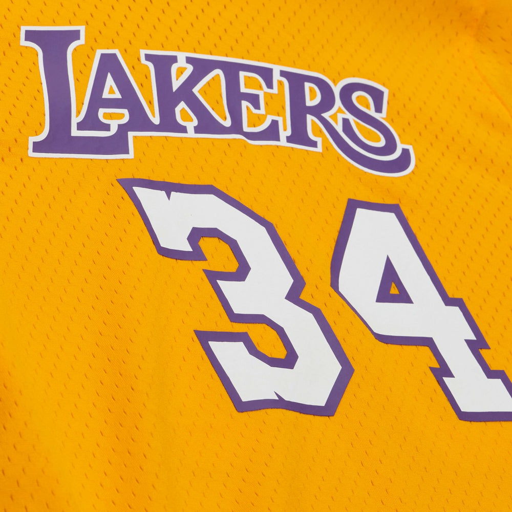 Shaquille O'Neal Los Angeles Lakers Mesh Name & Number Short Sleeve Hoodie - Gold outlet