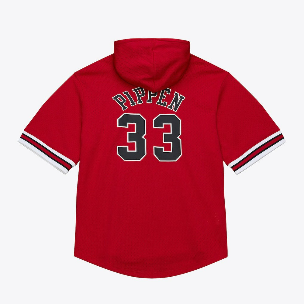 Scottie Pippen Chicago Bulls Mesh Name & Number Short Sleeve Hoodie sale - Red for sale