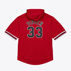 Scottie Pippen Chicago Bulls Mesh Name & Number Short Sleeve Hoodie sale - Red for sale