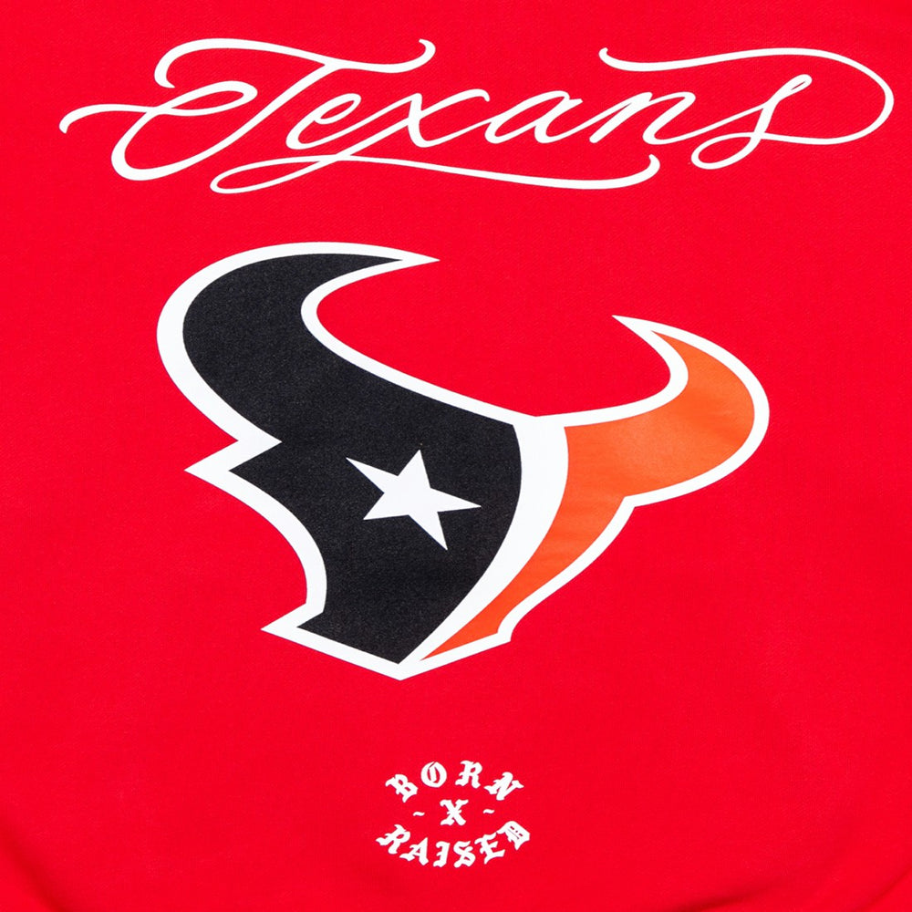 Houston Texans Born x Raised Unisex Fine Line Hoodie - Red on sale