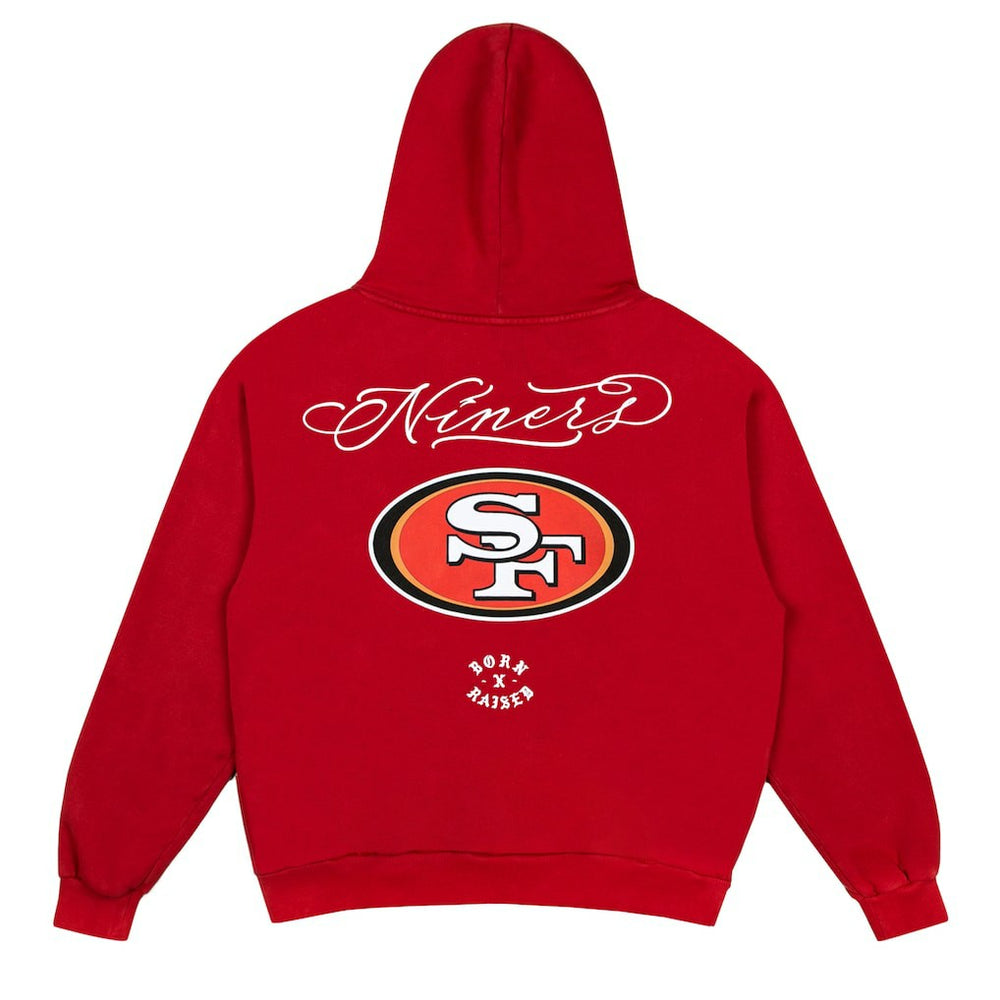 San Francisco 49ers Born x Raised Unisex Fine Line Hoodie - Scarlet for sale