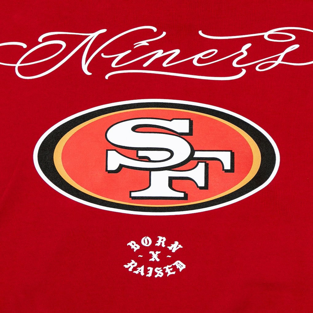 San Francisco 49ers Born x Raised Unisex Fine Line Hoodie - Scarlet for sale