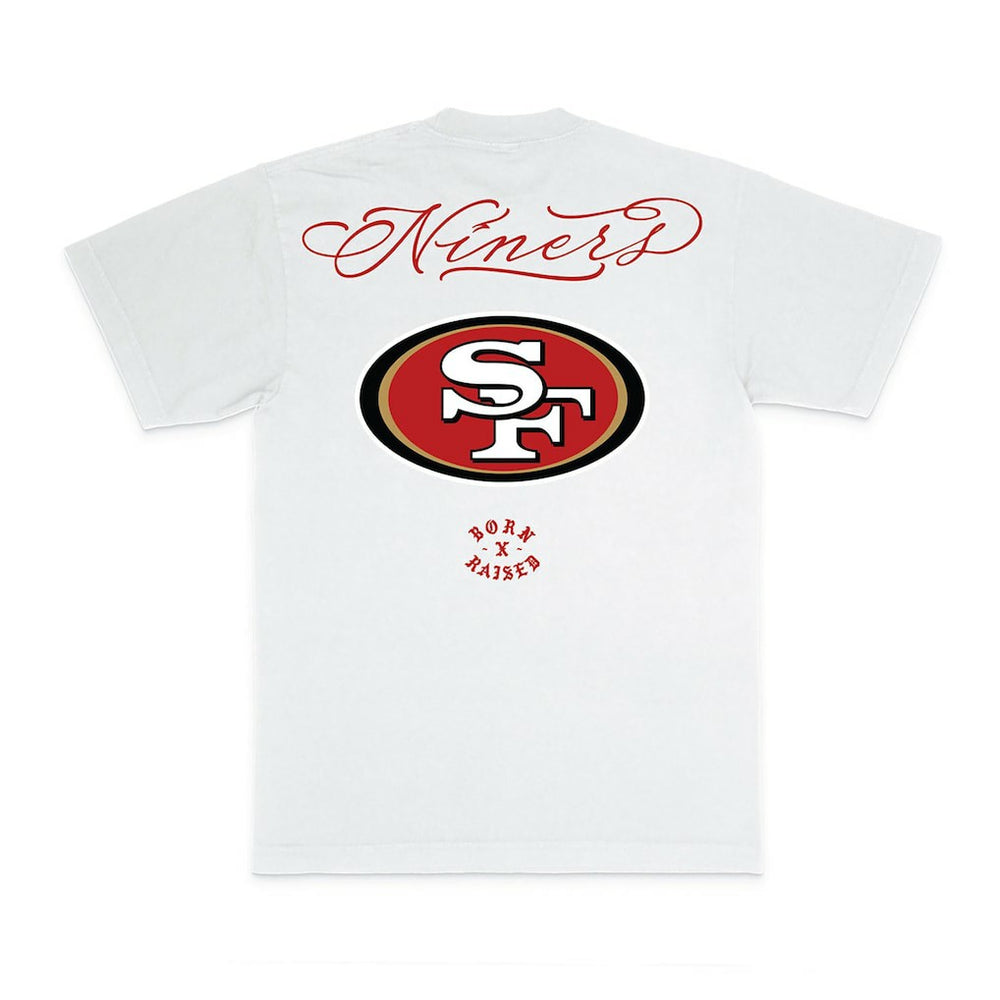 San Francisco 49ers Born x Raised Unisex Fine Line T-Shirt - White for sale