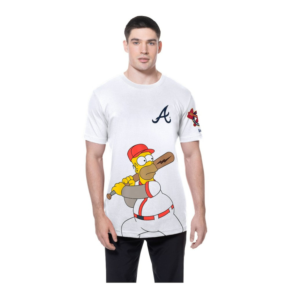 Atlanta Braves MLB x Simpsons Homer Wonderbat T-Shirt White