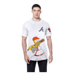 Atlanta Braves MLB x Simpsons Homer Wonderbat T-Shirt White