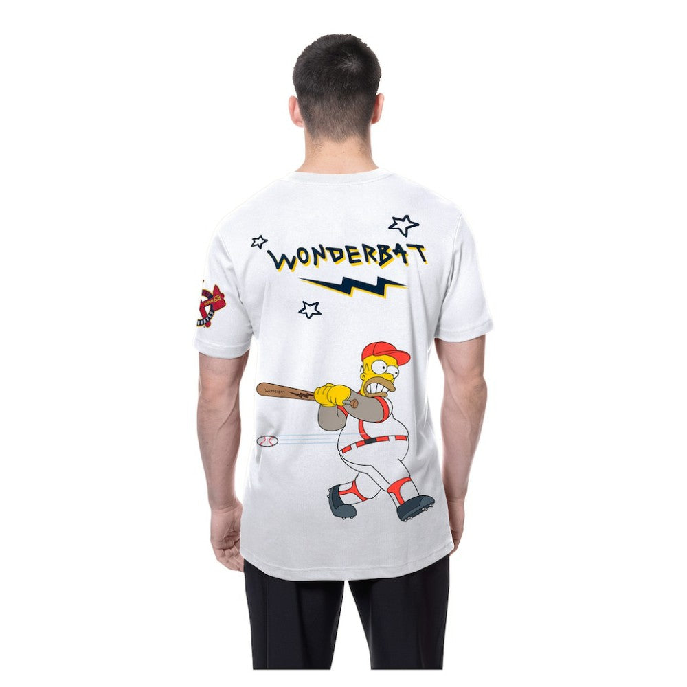 Atlanta Braves MLB x Simpsons Homer Wonderbat T-Shirt White