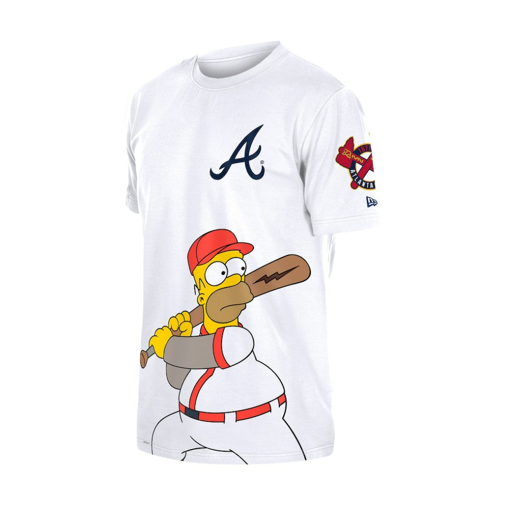 Atlanta Braves MLB x Simpsons Homer Wonderbat T-Shirt White