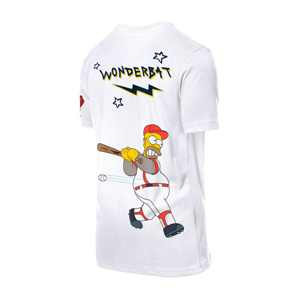 Atlanta Braves MLB x Simpsons Homer Wonderbat T-Shirt White