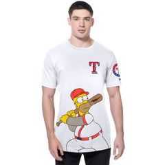 Texas Rangers MLB x Simpsons Homer Wonderbat T-Shirt White