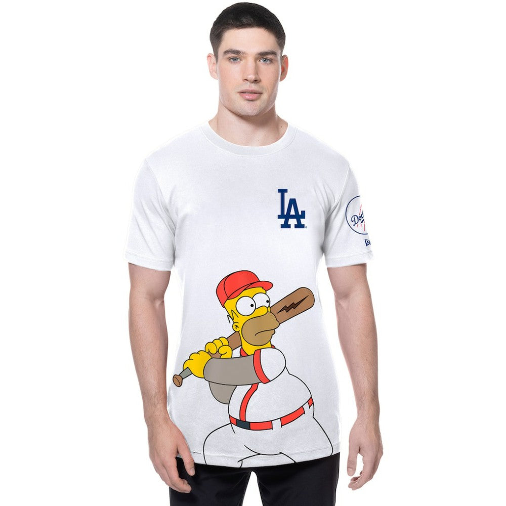 Los Angeles Dodgers MLB x Simpsons Homer Wonderbat T-Shirt White
