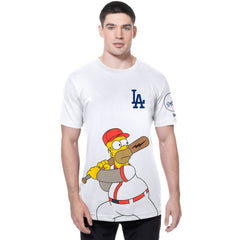 Los Angeles Dodgers MLB x Simpsons Homer Wonderbat T-Shirt White