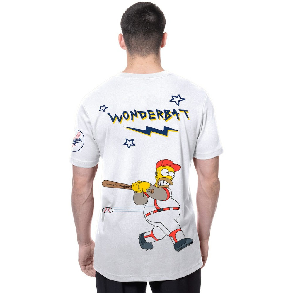 Los Angeles Dodgers MLB x Simpsons Homer Wonderbat T-Shirt White