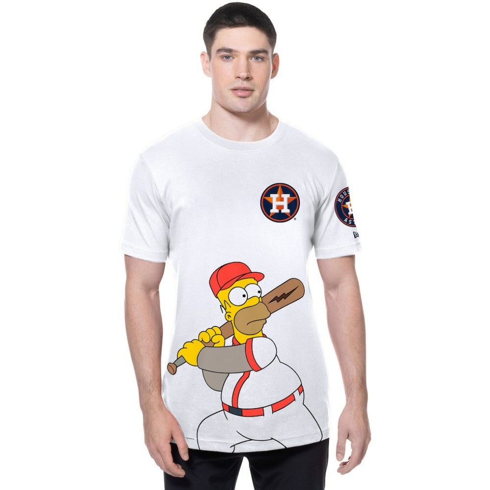 Houston Astros MLB x Simpsons Homer Wonderbat T-Shirt White