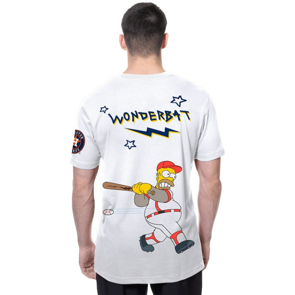 Houston Astros MLB x Simpsons Homer Wonderbat T-Shirt White