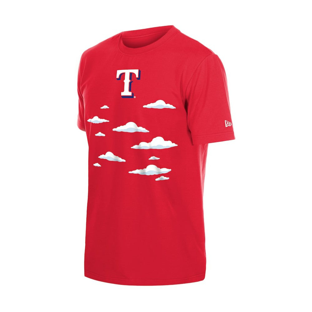 Texas Rangers MLB x Simpsons 2026 Collab Clouds T-Shirt Red