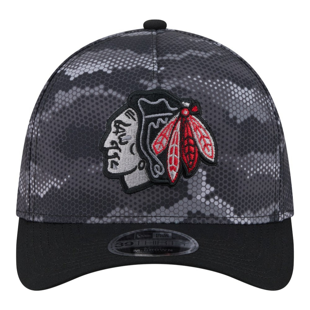 Chicago Blackhawks New Era Zero Dark 39THIRTY Flex Hat - Black Hats
