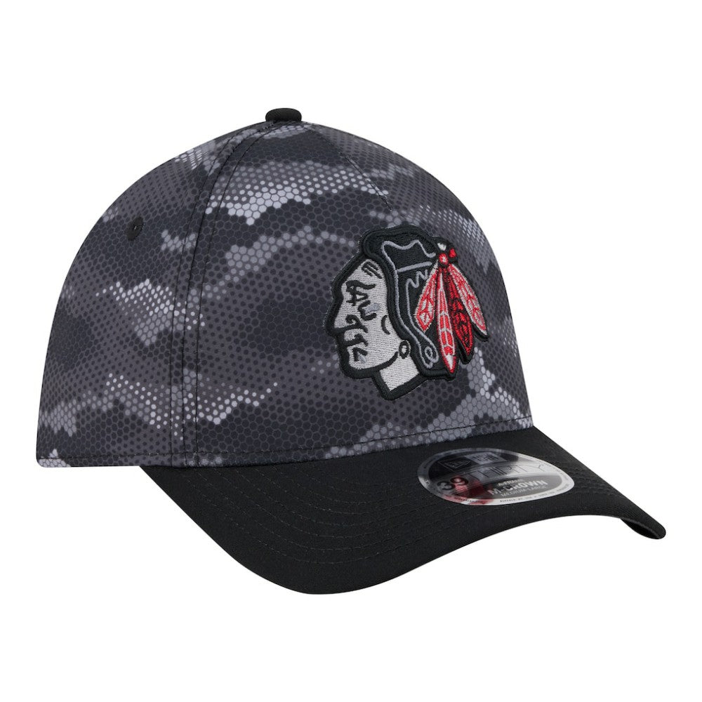 Chicago Blackhawks New Era Zero Dark 39THIRTY Flex Hat - Black Hats