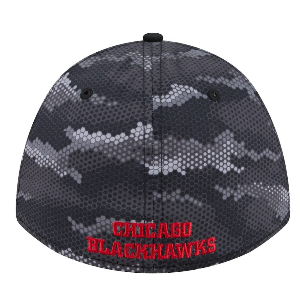 Chicago Blackhawks New Era Zero Dark 39THIRTY Flex Hat - Black Hats