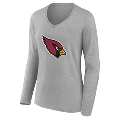 Arizona Cardinals Women's Team Authentic Personalized Name & Number Long Sleeve V-Neck T-Shirt - Gray discount