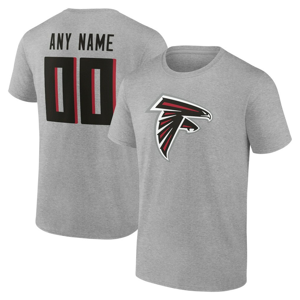 Atlanta Falcons Team Authentic Personalized Name & Number T-Shirt - Gray online