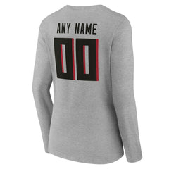 Atlanta Falcons Women's Team Authentic Personalized Name & Number Long Sleeve V-Neck T-Shirt - Gray sale