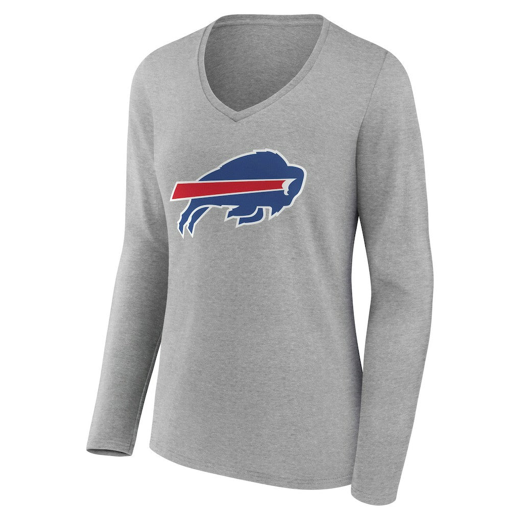 Buffalo Bills Women's Team Authentic Personalized Name & Number Long Sleeve V-Neck T-Shirt - Gray online