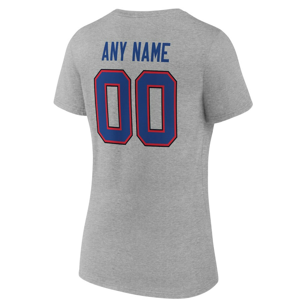Buffalo Bills Women's Team Authentic Personalized Name & Number V-Neck T-Shirt - Gray sale