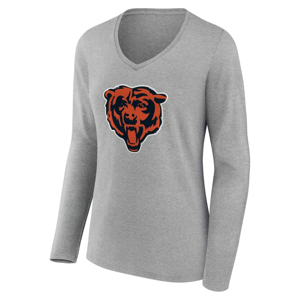 Chicago Bears Women's Team Authentic Personalized Name & Number Long Sleeve V-Neck T-Shirt - Gray online