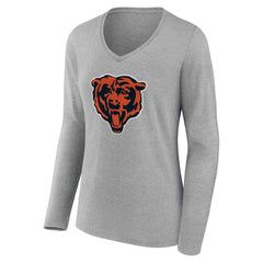 Chicago Bears Women's Team Authentic Personalized Name & Number Long Sleeve V-Neck T-Shirt - Gray online