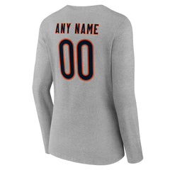 Chicago Bears Women's Team Authentic Personalized Name & Number Long Sleeve V-Neck T-Shirt - Gray online