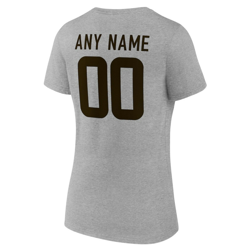 Cleveland Browns Women's Team Authentic Personalized Name & Number V-Neck T-Shirt - Gray outlet