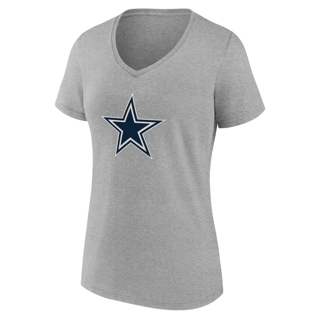Dallas Cowboys Women's Team Authentic Personalized Name & Number V-Neck T-Shirt - Gray for sale