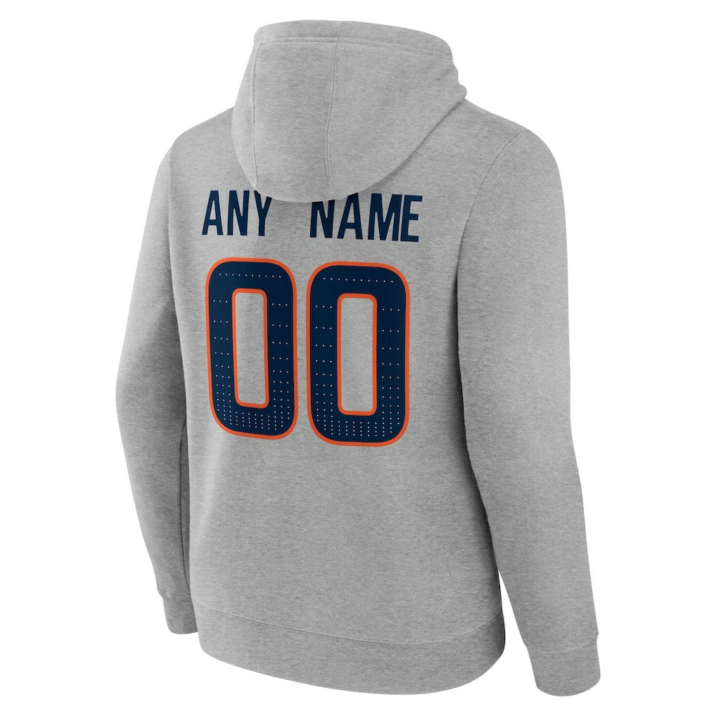 Denver Broncos Team Authentic Personalized Name & Number Hoodie - Gray on sale