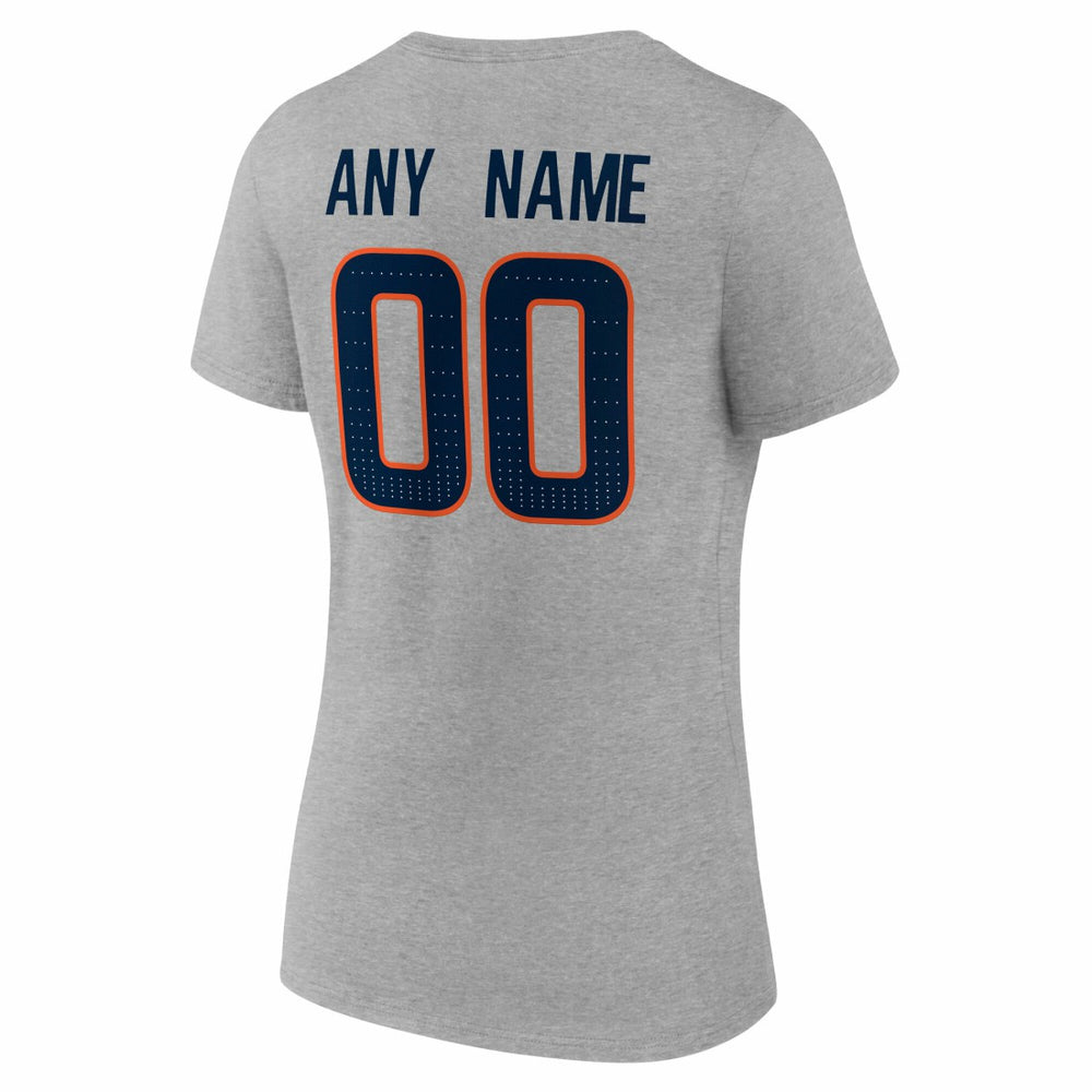 Denver Broncos Women's Team Authentic Personalized Name & Number V-Neck T-Shirt - Gray outlet