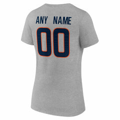 Denver Broncos Women's Team Authentic Personalized Name & Number V-Neck T-Shirt - Gray outlet