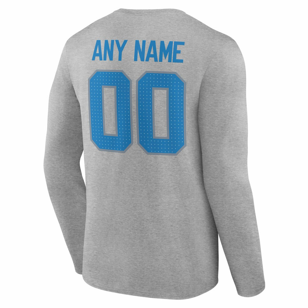 Detroit Lions Team Authentic Personalized Name & Number Long Sleeve T-Shirt - Gray outlet