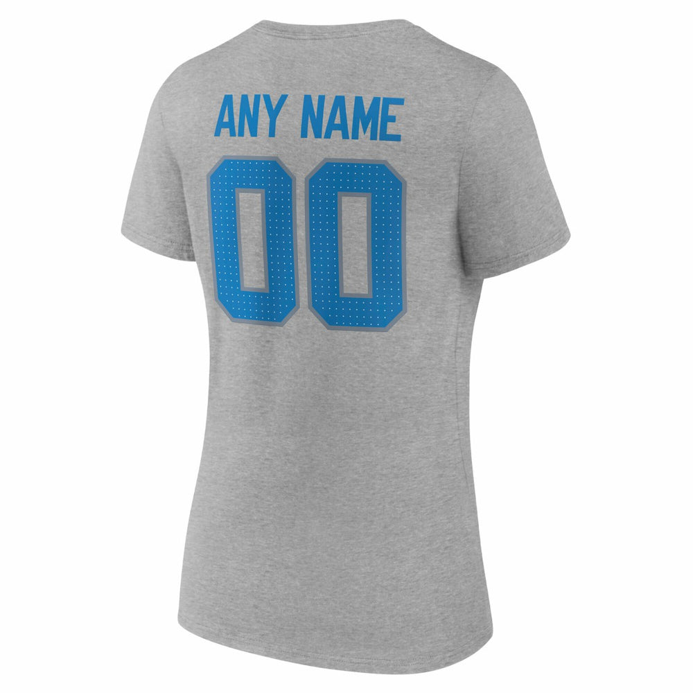 Detroit Lions Women's Team Authentic Personalized Name & Number V-Neck T-Shirt - Gray online