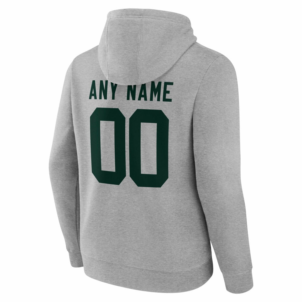 Green Bay Packers Team Authentic Personalized Name & Number Hoodie - Gray cheap