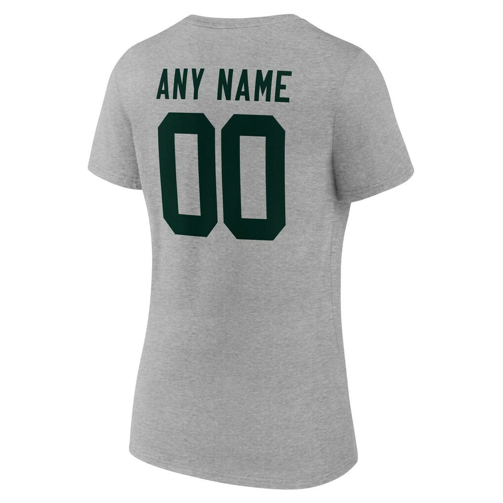 Green Bay Packers Women's Team Authentic Personalized Name & Number V-Neck T-Shirt - Gray online