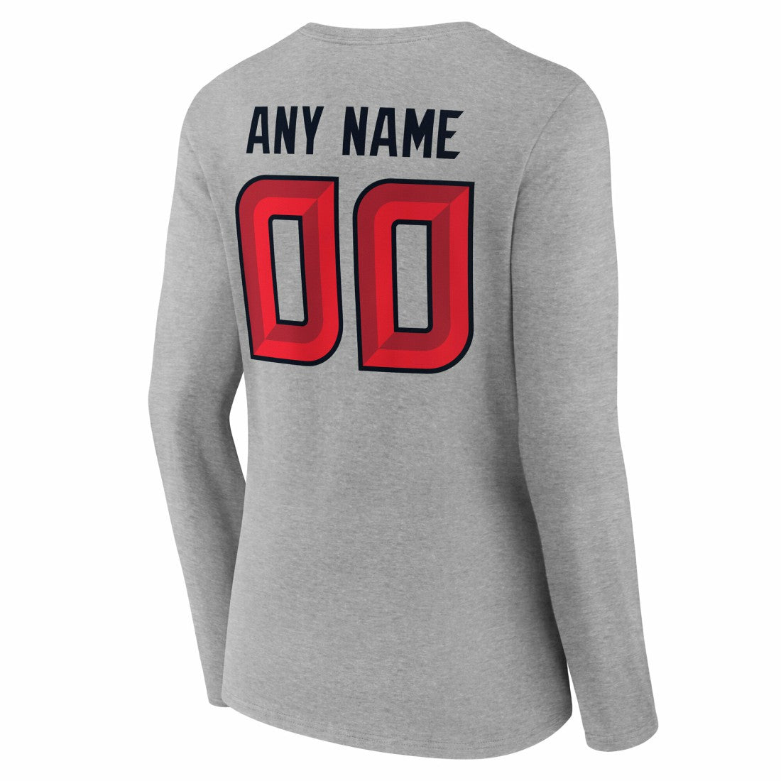 Houston Texans Women's Team Authentic Personalized Name & Number Long Sleeve V-Neck T-Shirt - Gray sale