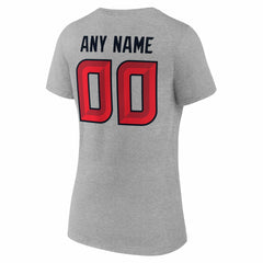 Houston Texans Women's Team Authentic Personalized Name & Number V-Neck T-Shirt - Gray sale